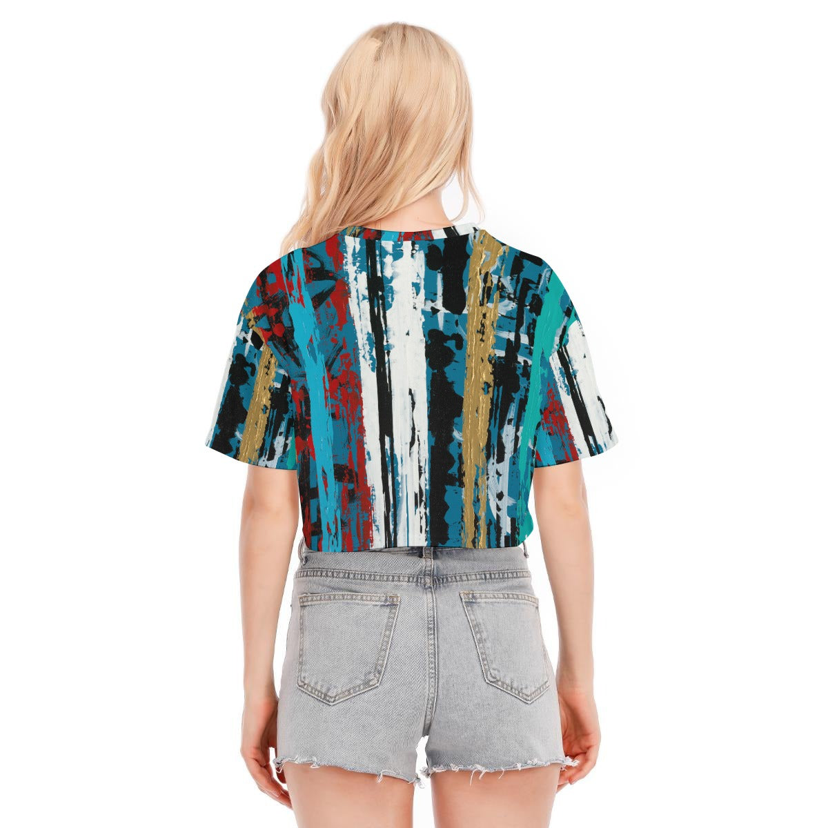 Visual Juju 1 All-Over Print Women's Cropped T-shirt  Cotton