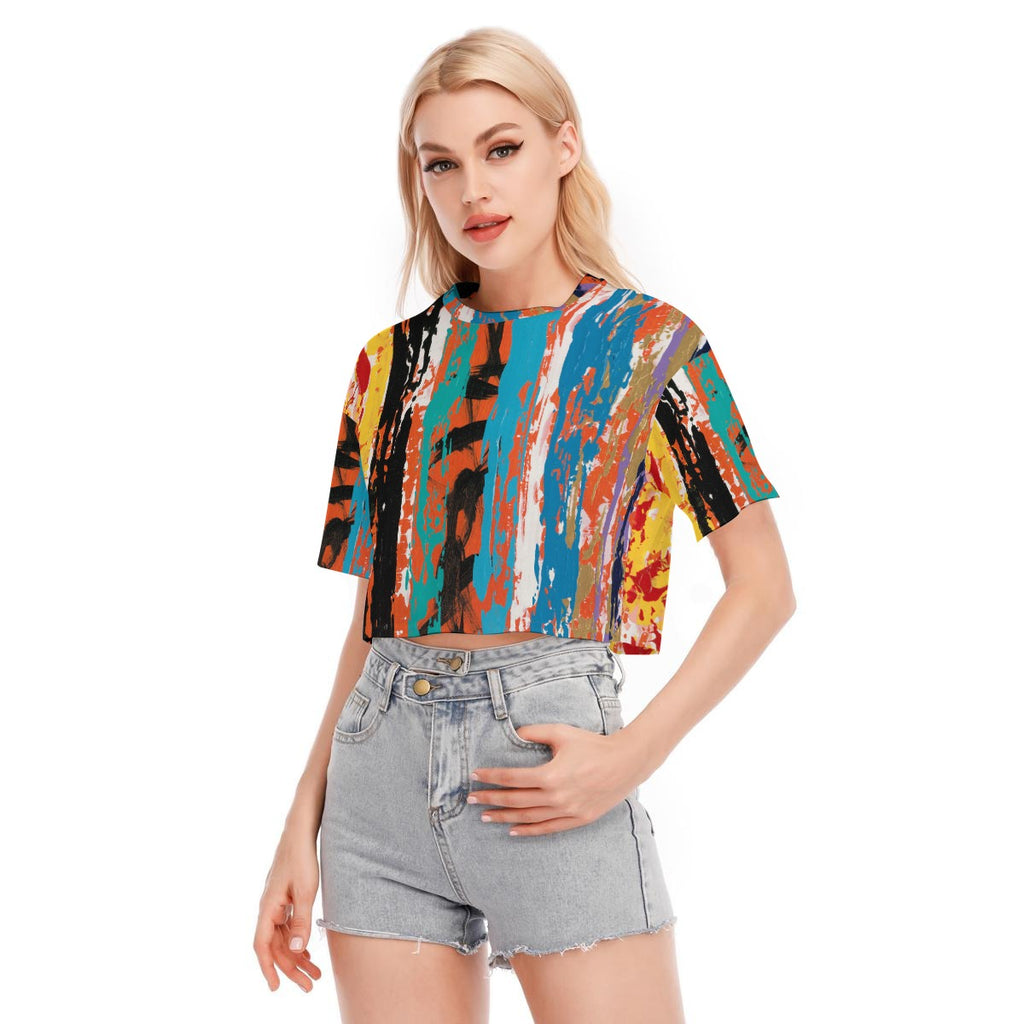 Visual Juju 2 All-Over Print Women's Cropped T-shirt Cotton