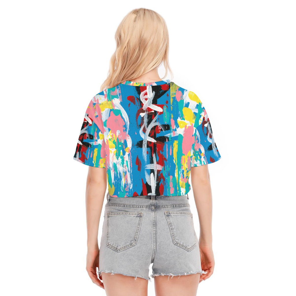 Visual Juju 4 All-Over Print Women's Cropped T-shirt Cotton