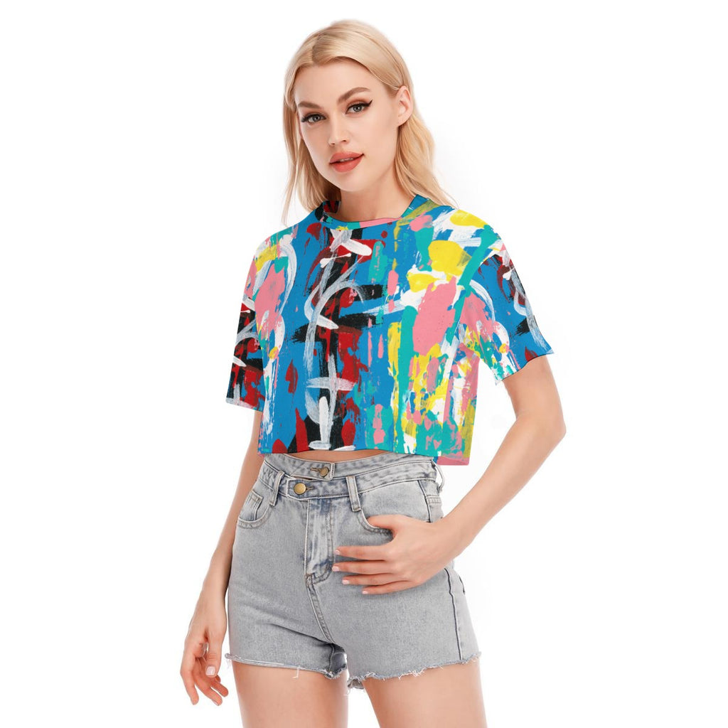 Visual Juju 4 All-Over Print Women's Cropped T-shirt Cotton