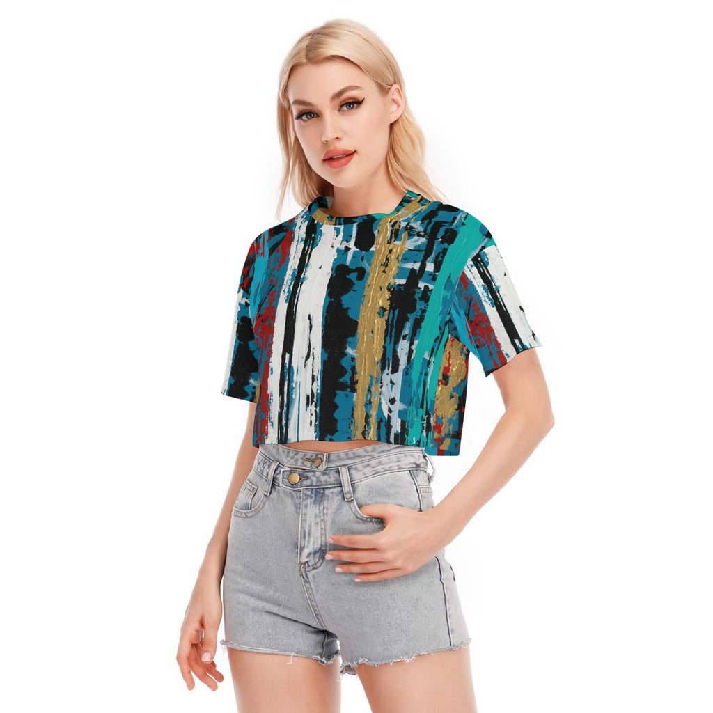 Visual Juju 1 All-Over Print Women's Cropped T-shirt  Cotton