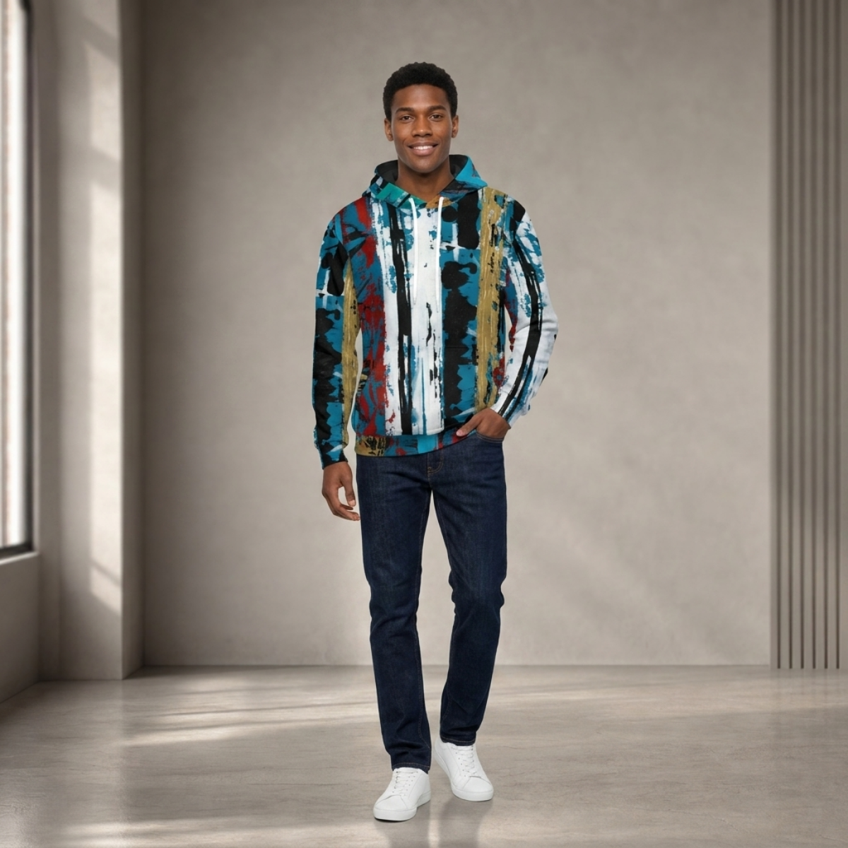 Visual Juju 1 All-Over Print Unisex Pullover Hoodie Cotton